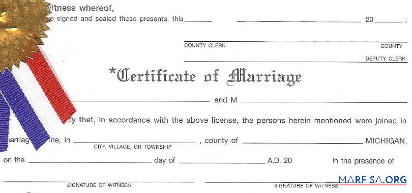 USA County of Michigan Ehe Zertifikat Mockup