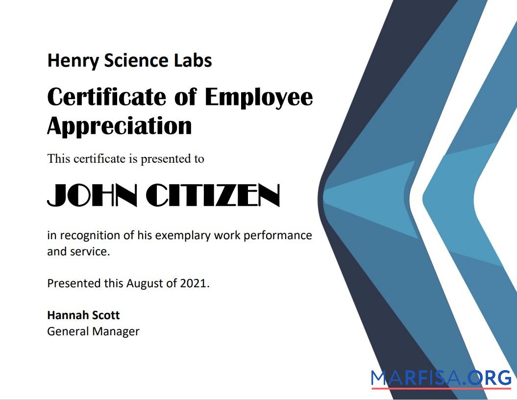 USA Employee Appreciation cert Version 2 Probe