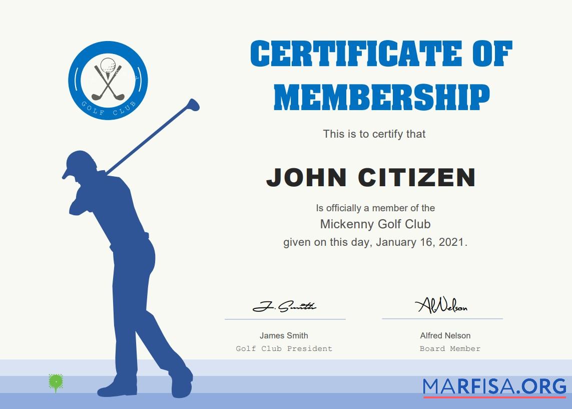 USA Golf Club Membership cert Vorschau