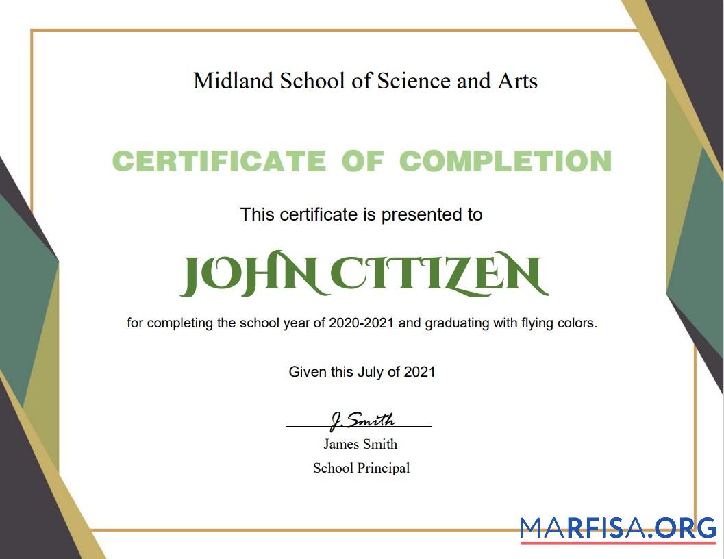Realistisch USA Graduation Zertifikat Vorlage in Word and PDF Format