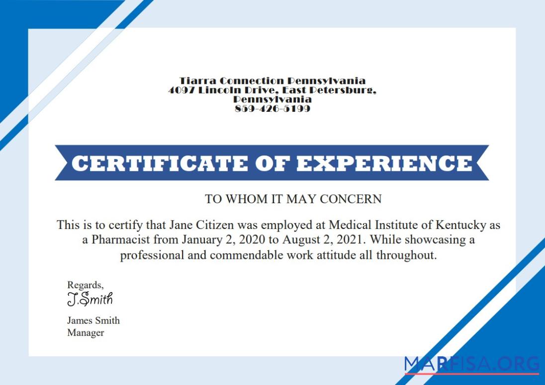 USA Job Experience cert Version 2 Mockup