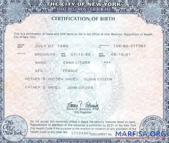 Hohe Qualität USA Neu York state Geburt Zertifikat Vorlage in PSD Format