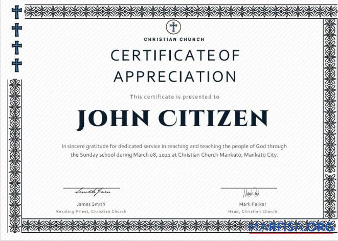 USA Pastor Appreciation cert Mockup