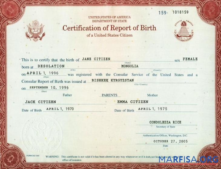USA Zertifizierung of Bericht of Geburt washington 1 Vorschau