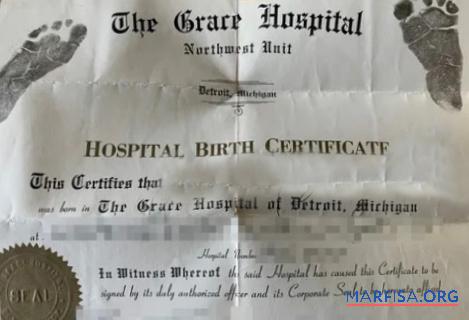Vereinigte Staaten the Grace hospital of Michigan Geburt Zertifikat Design