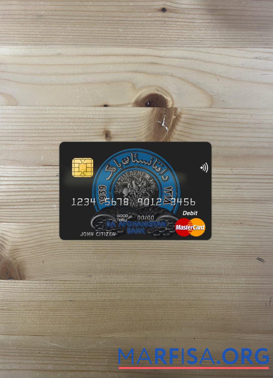Афганистан Da Банковский mastercard фотообраз Лицевая сторона образец