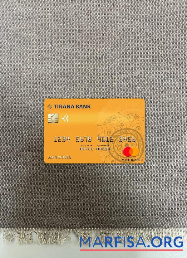 Албания Tirana Банковский mastercard фотообраз Лицевая сторона макет