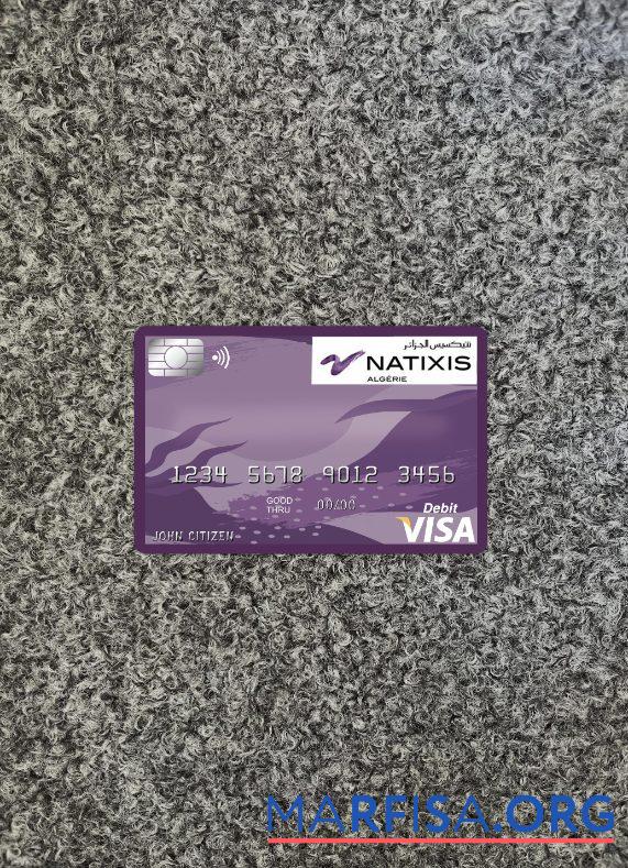 Алжир Natixis algerie Банковский Виза Карта фотообраз Лицевая сторона предпросмотр