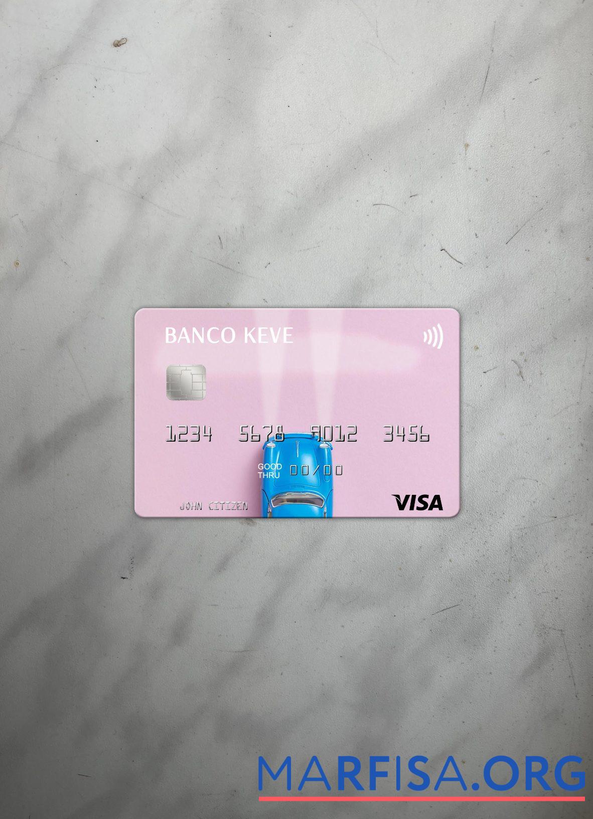 Ангола Banco Keve Виза Карта фотообраз Лицевая сторона дизайн