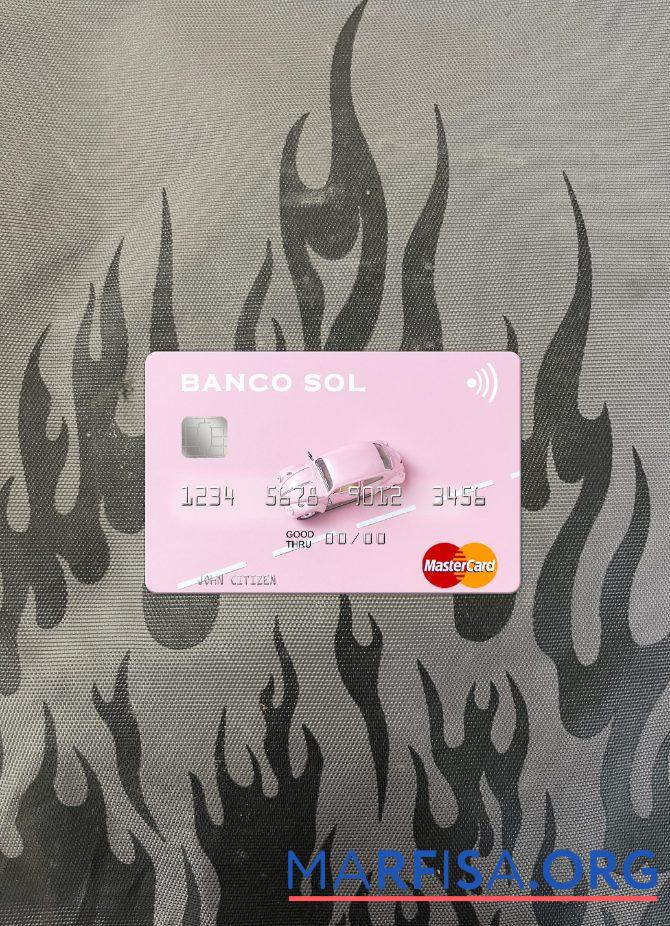 Ангола Banco Sol mastercard фотообраз Лицевая сторона шаблон