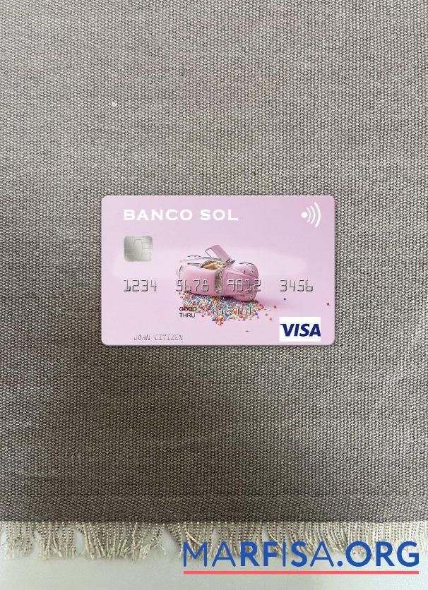 Ангола Banco Sol Виза Карта фотообраз Лицевая сторона шаблон