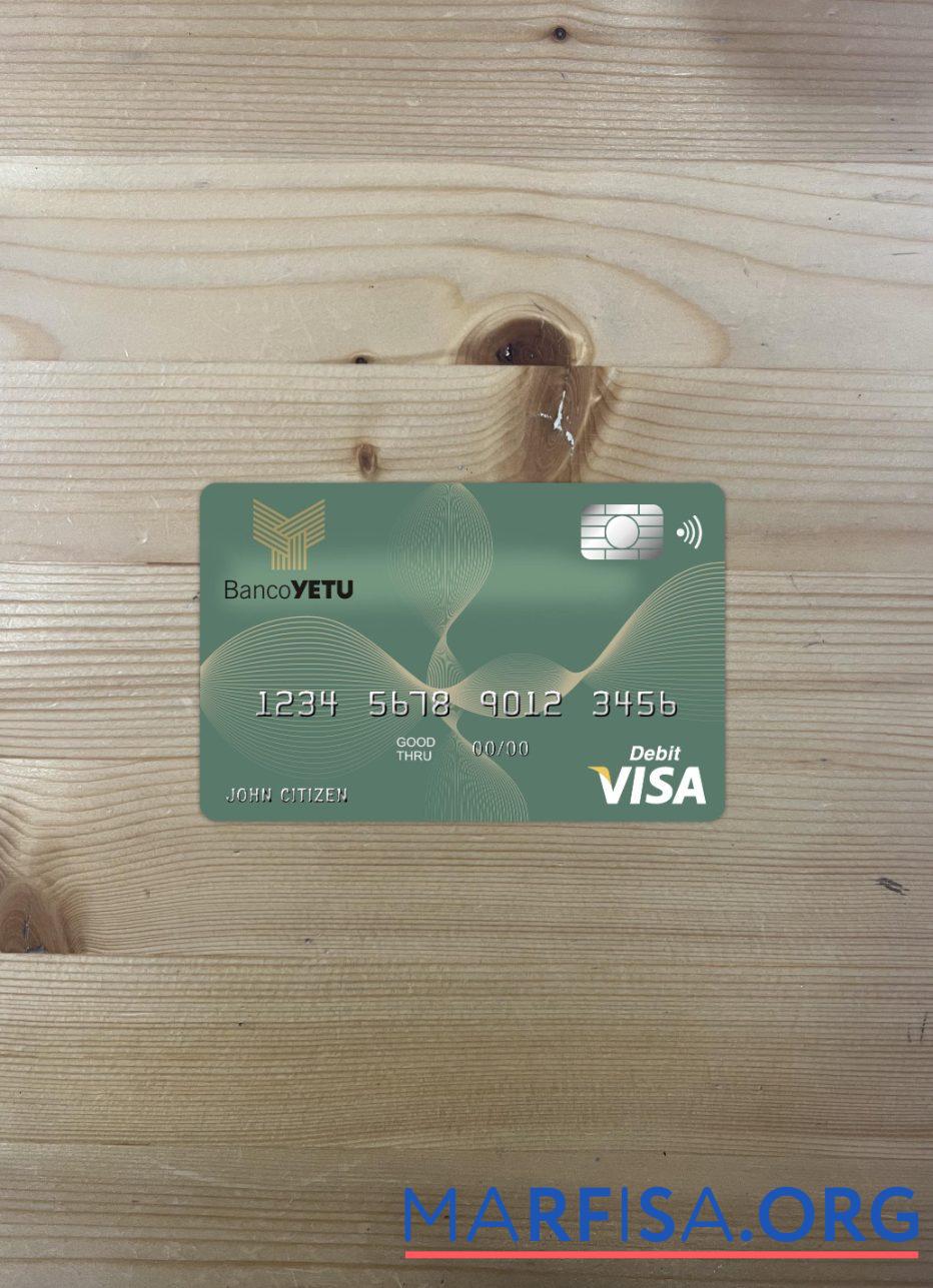 Ангола Banco Yetu Виза Карта фотообраз Лицевая сторона образец