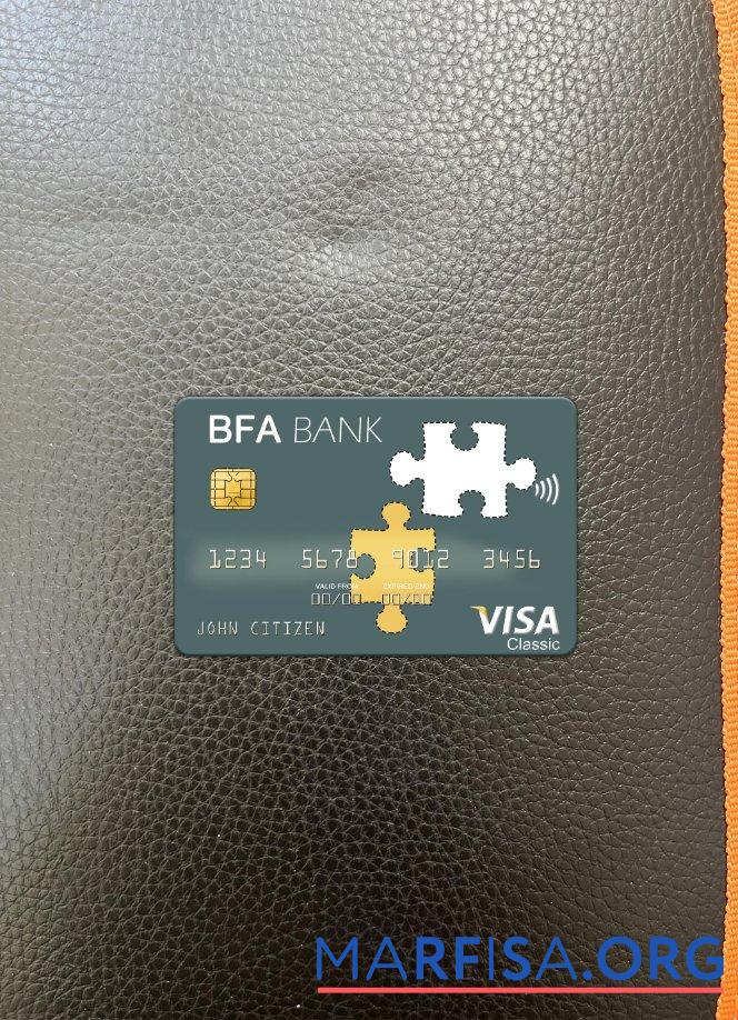 Ангола Banco de Fomento Виза Карта фотообраз Лицевая сторона дизайн