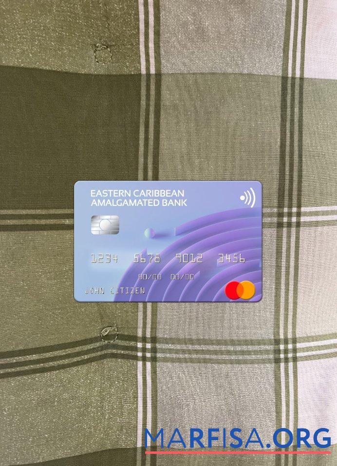 Антигуа и Барбуда Eastern Caribbean Amalgamated Банковский mastercard фотообраз Лицевая сторона образец