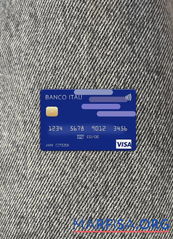 Аргентина Banco Itau╠ü Виза Карта фотообраз Лицевая сторона макет