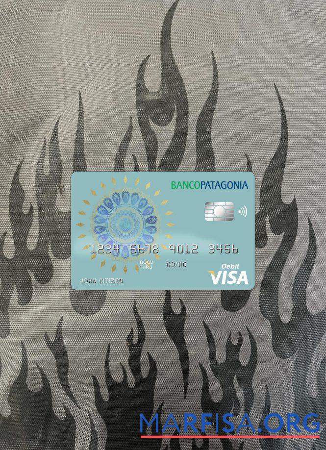Аргентина Banco Patagonia Банковский Виза Карта Дебет Карта фотообраз Лицевая сторона макет