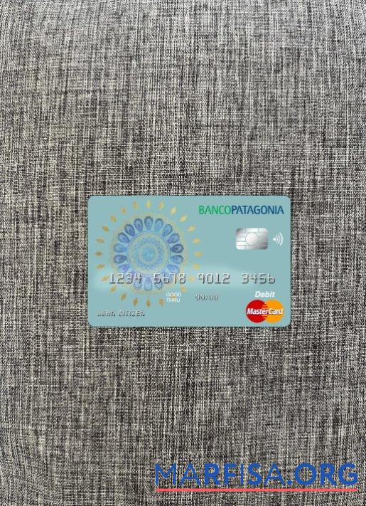 Аргентина Banco Patagonia master Карта фотообраз Лицевая сторона шаблон