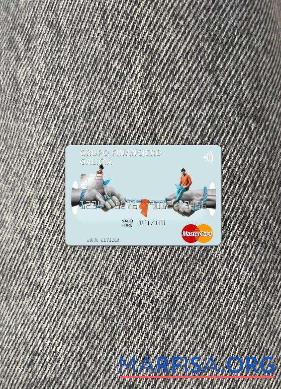 Аргентина Grupo Financiero Galicia mastercard фотообраз Лицевая сторона шаблон