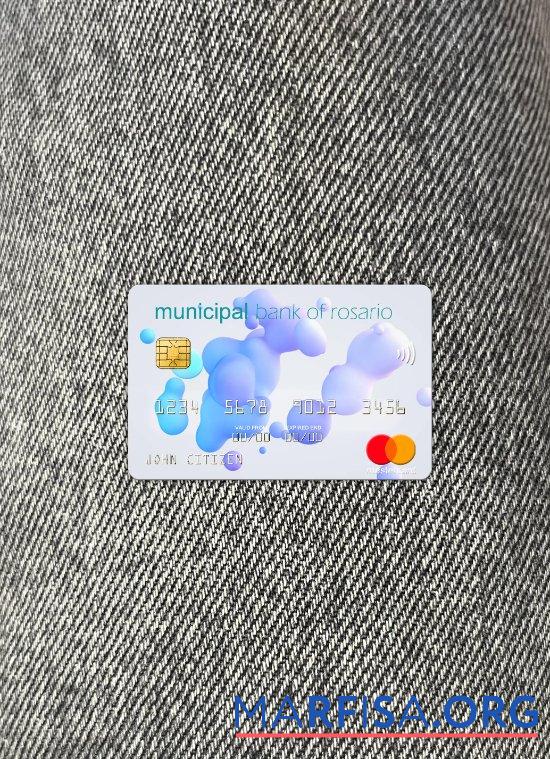 Аргентина Municipal Банковский of Rosario mastercard фотообраз Лицевая сторона дизайн
