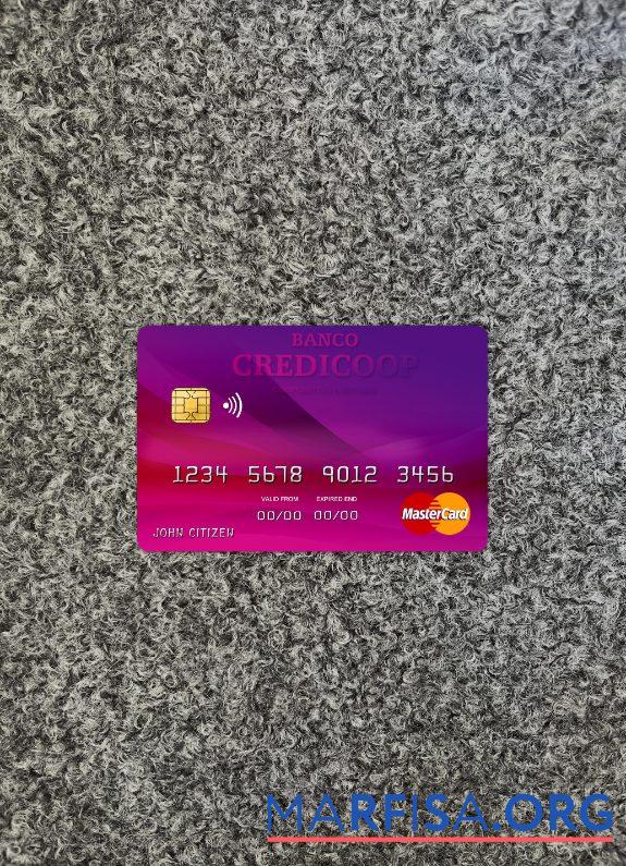 Аргентина Банковский Credicoop mastercard фотообраз Лицевая сторона образец