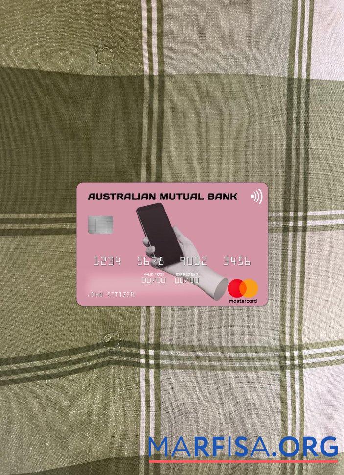 Австралия Australian Mutual Банковский mastercard фотообраз Лицевая сторона шаблон