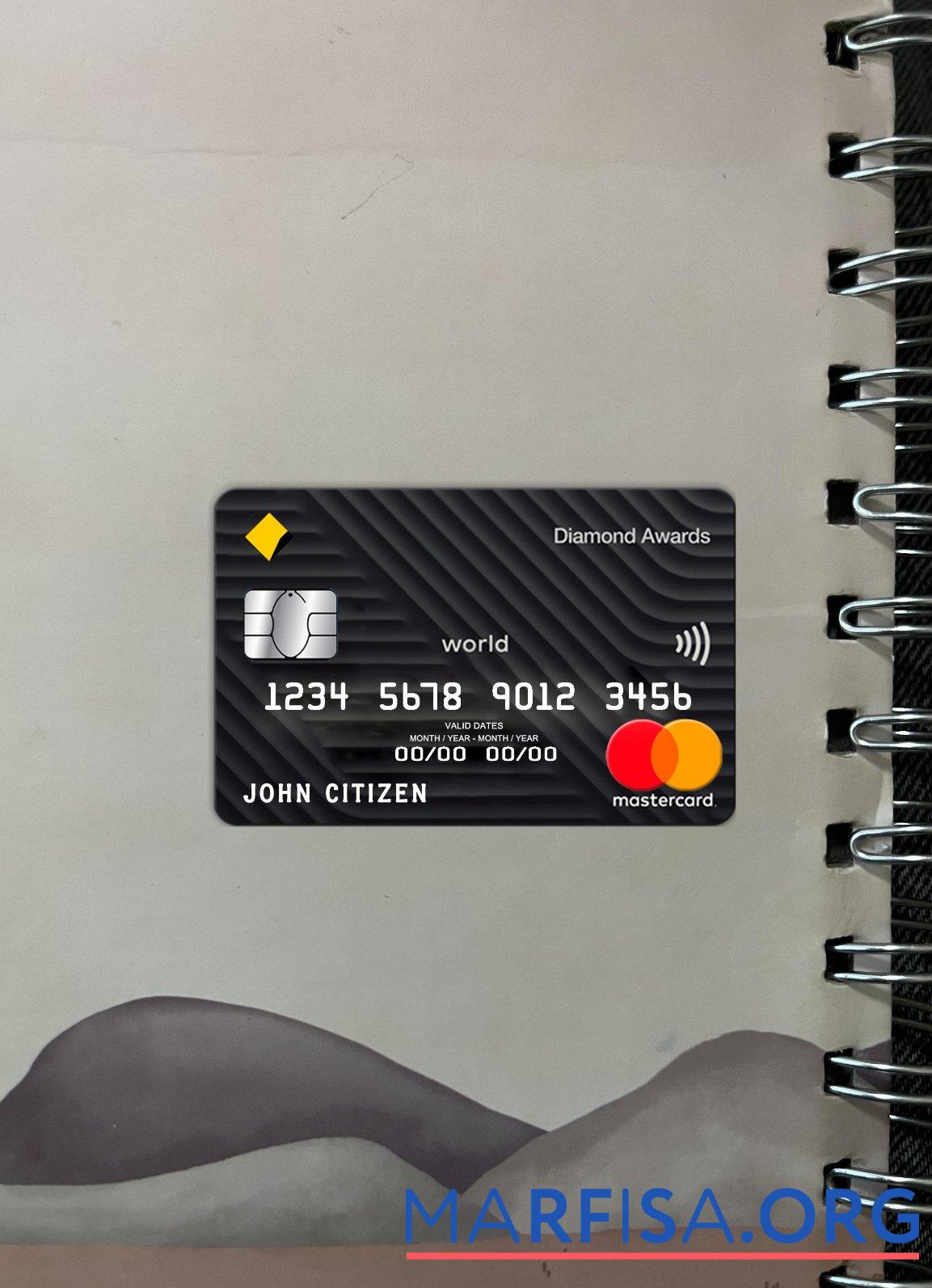 Австралия Commonwealth Банковский mastercard фотообраз Лицевая сторона макет