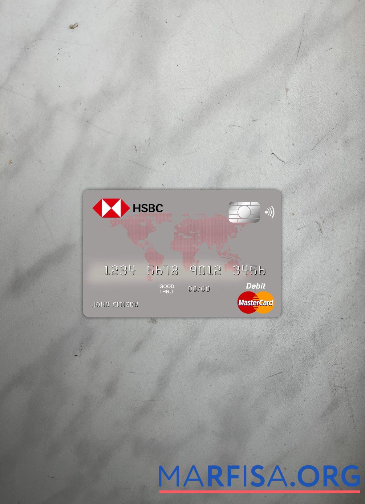 Австралия HSBC Банковский master Карта фотообраз Лицевая сторона шаблон