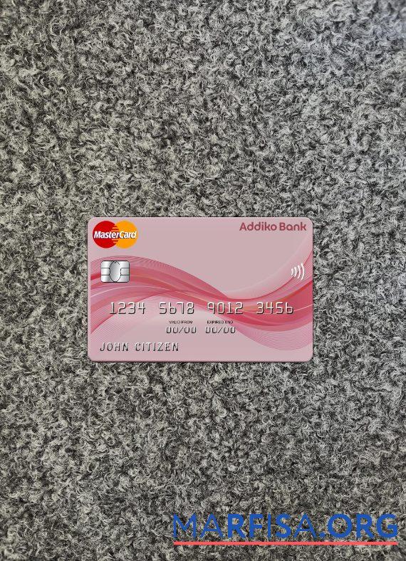 Австрия Addiko Банковский mastercard фотообраз Лицевая сторона шаблон