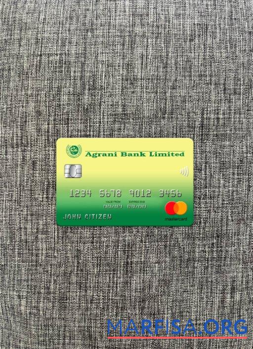 Бангладеш Agrani Банковский mastercard фотообраз Лицевая сторона макет