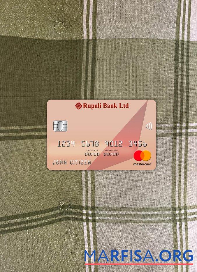 Бангладеш Rupali Банковский mastercard фотообраз Лицевая сторона шаблон