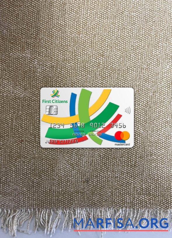Барбадос First Citizens Банковский mastercard фотообраз Лицевая сторона образец