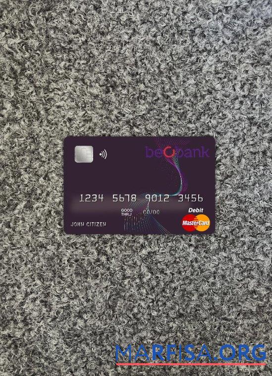 Бельгия Beobank master Карта фотообраз Лицевая сторона образец