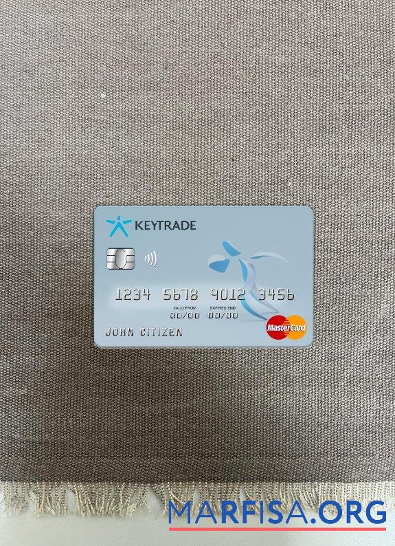 Бельгия Keytrade Банковский mastercard фотообраз Лицевая сторона макет