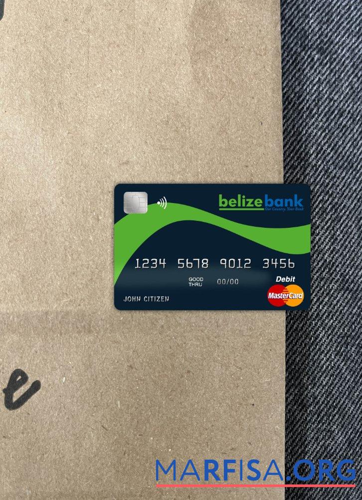 Белиз Belizebank mastercard фотообраз Лицевая сторона образец