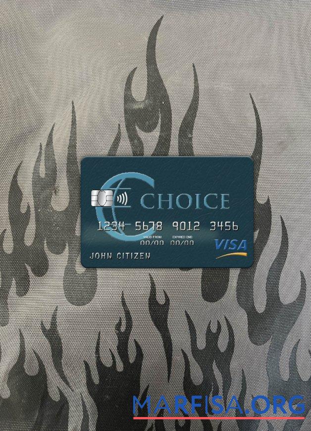 Белиз Choice Банковский Виза Карта фотообраз Лицевая сторона дизайн