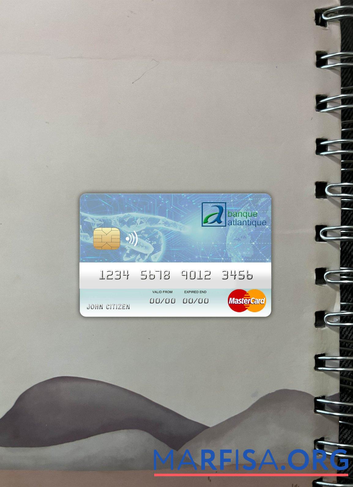 Бенин Atlantique Банковский mastercard фотообраз Лицевая сторона образец