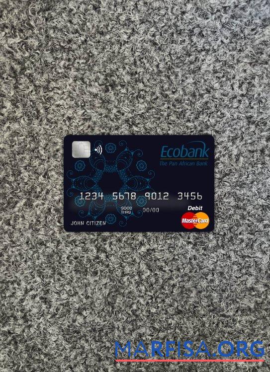 Бенин Ecobank master Карта фотообраз Лицевая сторона дизайн