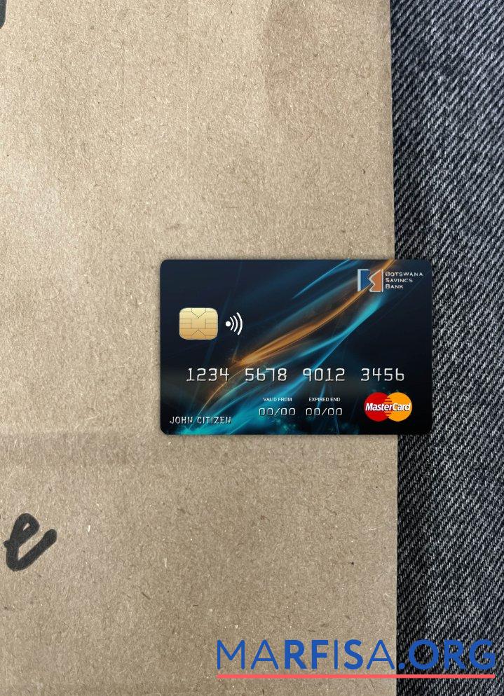 Ботсвана Savings Банковский mastercard фотообраз Лицевая сторона образец
