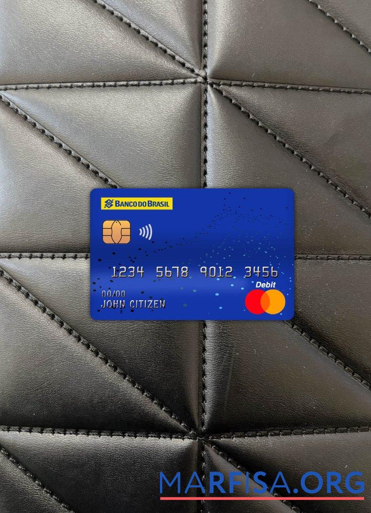 Бразилия Banco do Brasil Банковский master Дебет Карта фотообраз Лицевая сторона шаблон