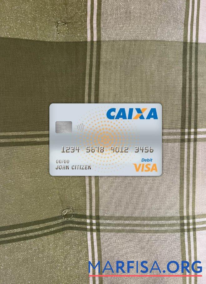 Бразилия Caixa Банковский Виза Дебет Карта фотообраз Лицевая сторона дизайн