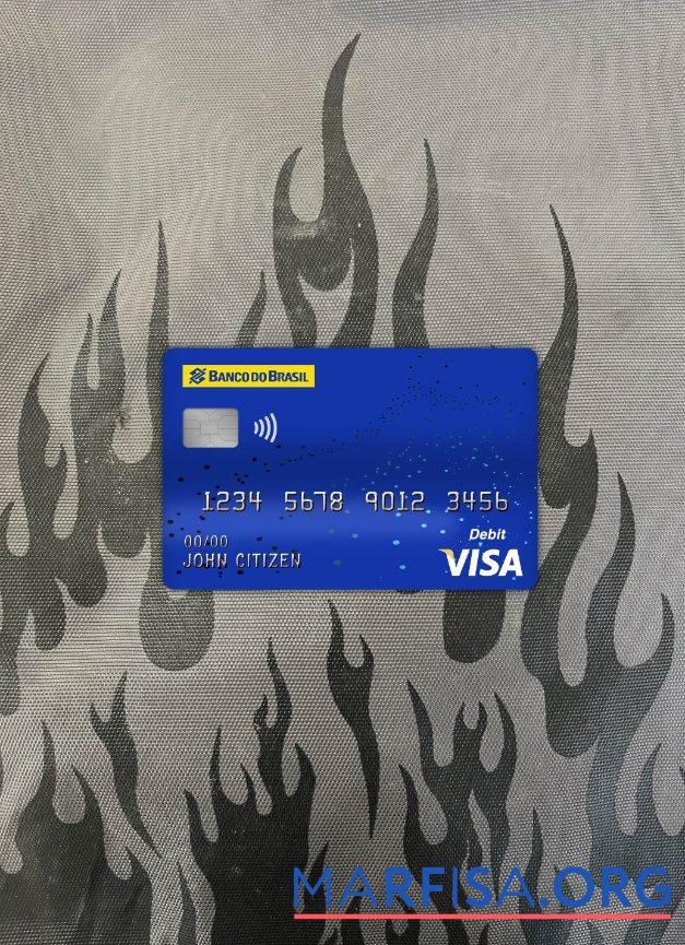 Бразилия banco do brasil Банковский Виза Дебет Карта фотообраз Лицевая сторона предпросмотр