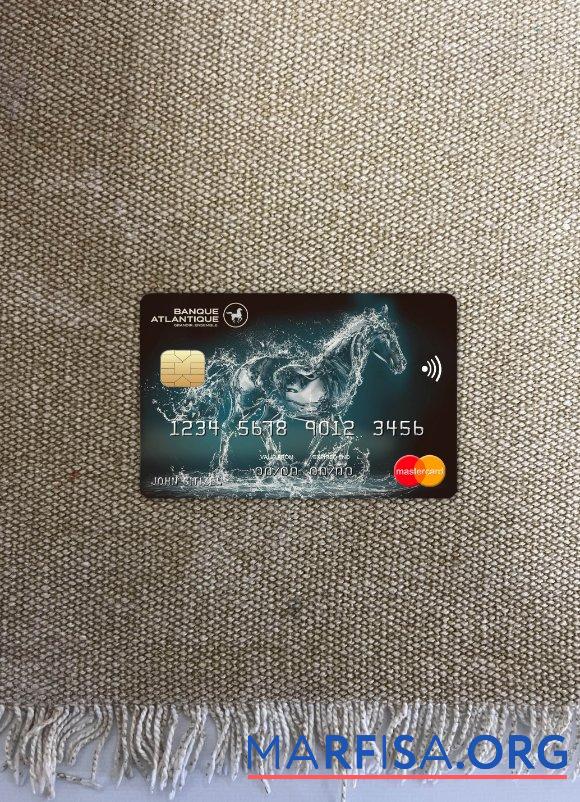 Буркина-Фасо Atlantique Банковский mastercard фотообраз Лицевая сторона макет