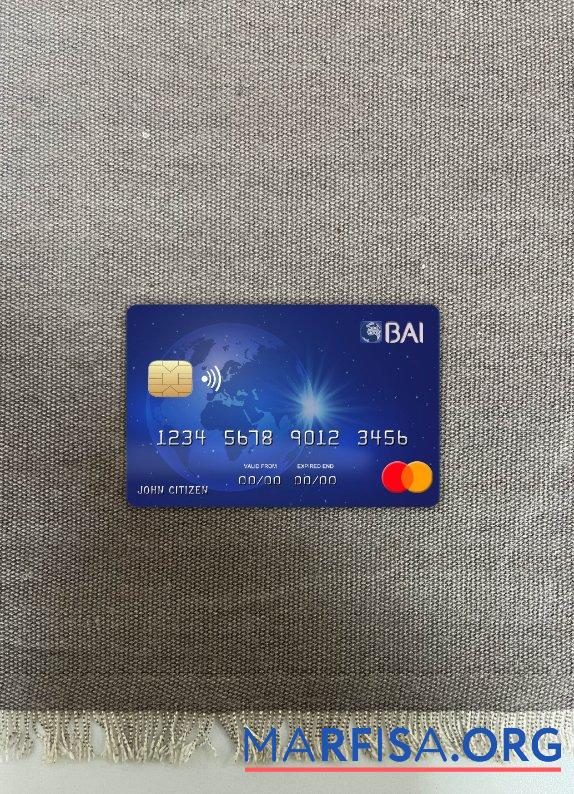 Кабо-Верде BAI Банковский mastercard фотообраз Лицевая сторона макет