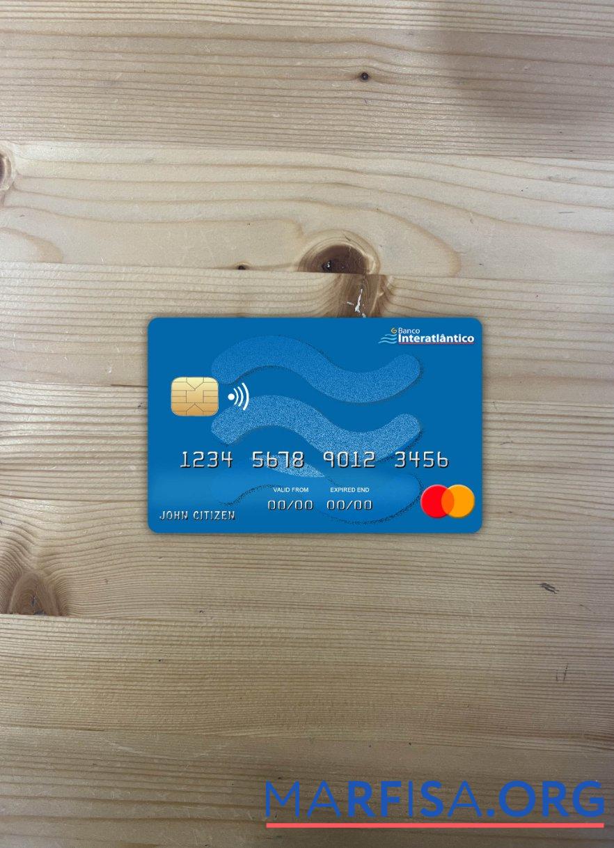 Кабо-Верде Banco Inter Atla╠éntico Банковский mastercard фотообраз Лицевая сторона макет