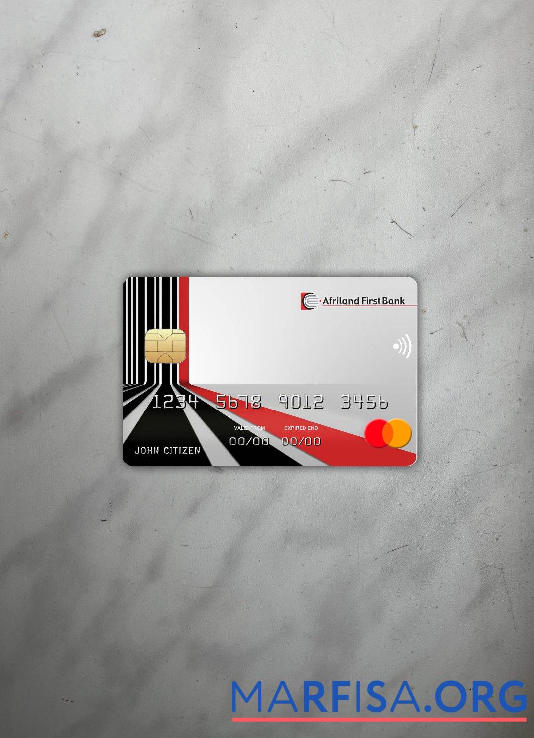 Камерун Afriland First Банковский mastercard фотообраз Лицевая сторона макет