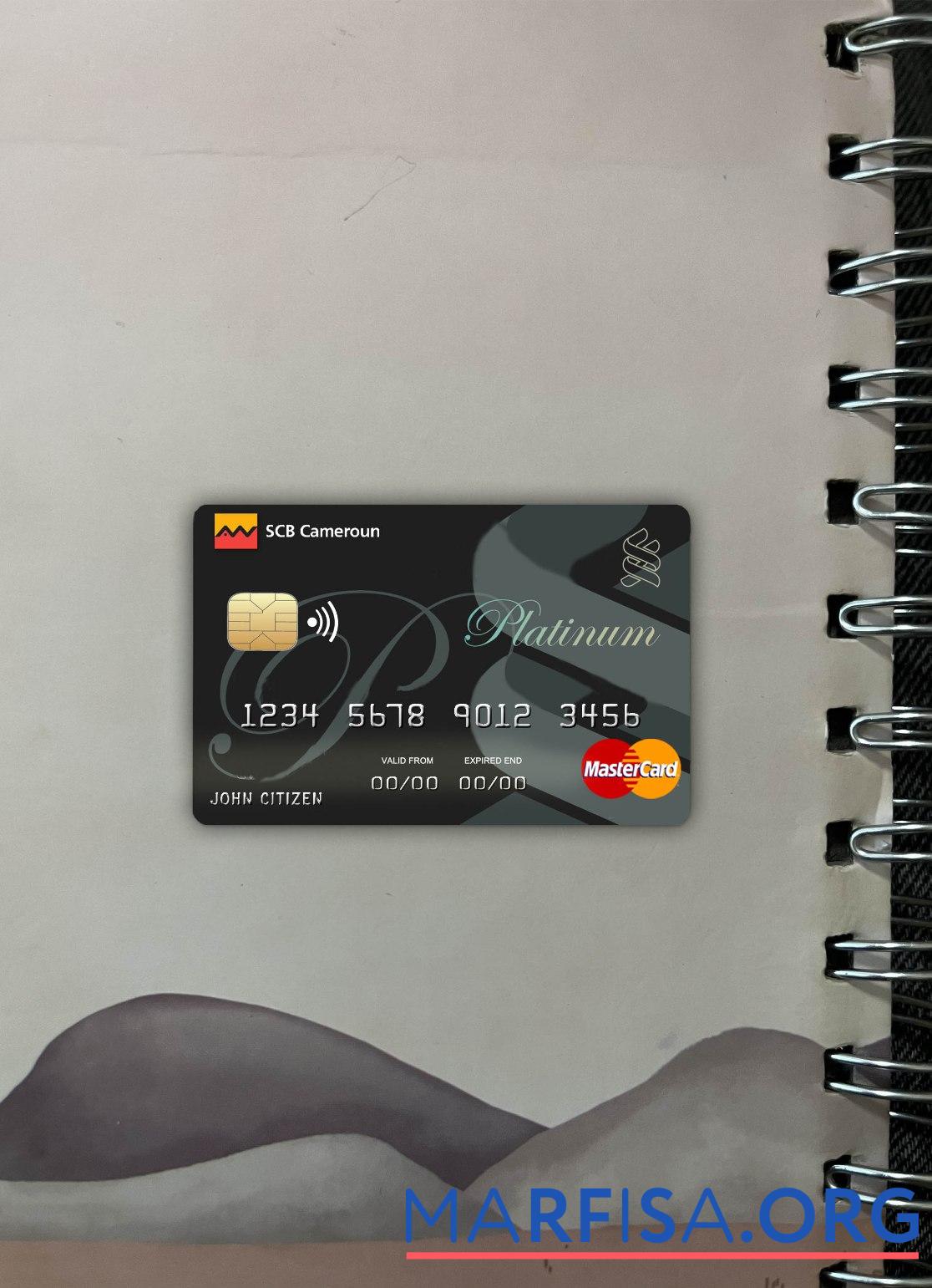 Камерун SCB Банковский mastercard фотообраз Лицевая сторона макет
