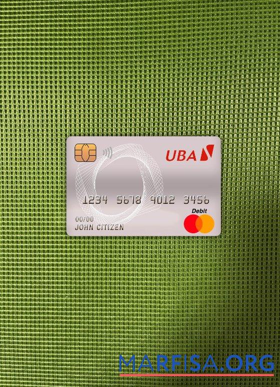 Камерун UBA Банковский master Дебет Карта фотообраз Лицевая сторона шаблон