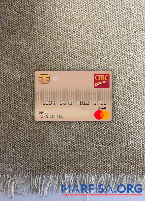 Канада CIBC Банковский master Дебет Карта фотообраз Лицевая сторона шаблон