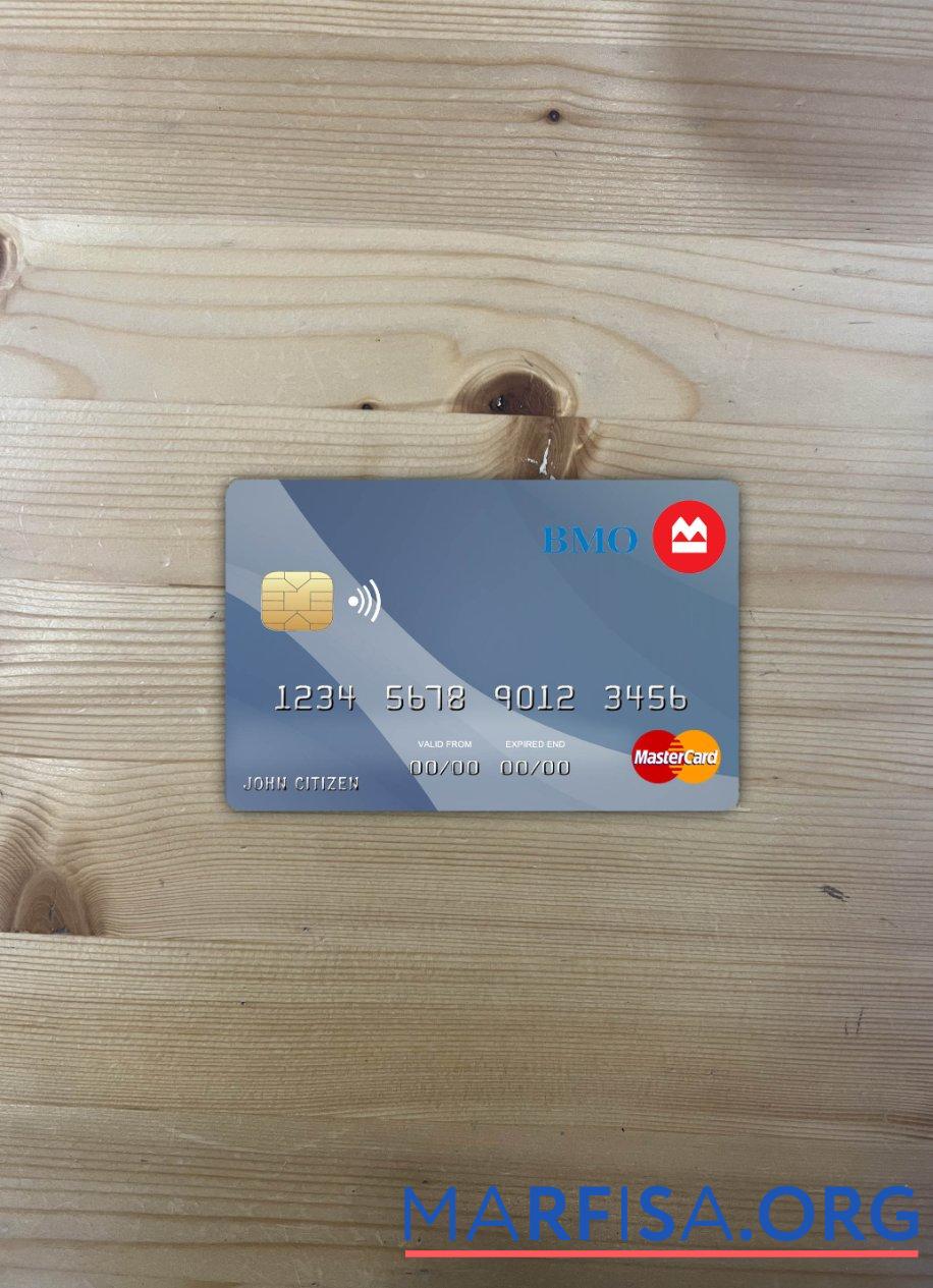 Канада Montreal Банковский mastercard фотообраз Лицевая сторона шаблон