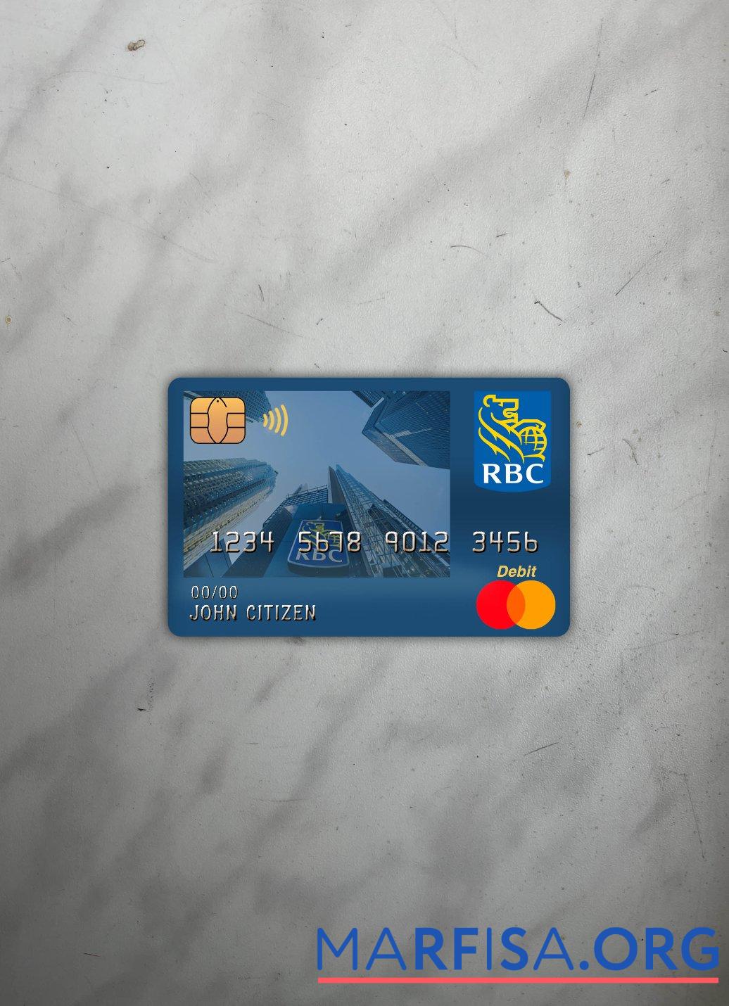 Канада Royal Банковский (RBC) master Дебет Карта фотообраз Лицевая сторона образец